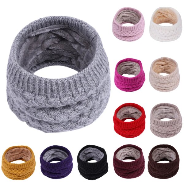 1Pc Winter Warm Brushed Knit Neck Warmer Circle Go Out Wrap Cowl Loop Snood Shawl Outdoor Ski Climbing Scarf For Men Women